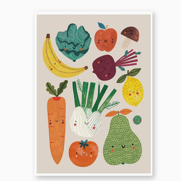 8.5x11.5 Art Print: Fruits and Veggies