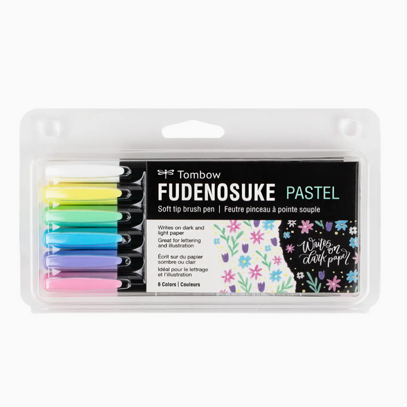 Fudenosuke Pastel Brush Pen - Set of 6