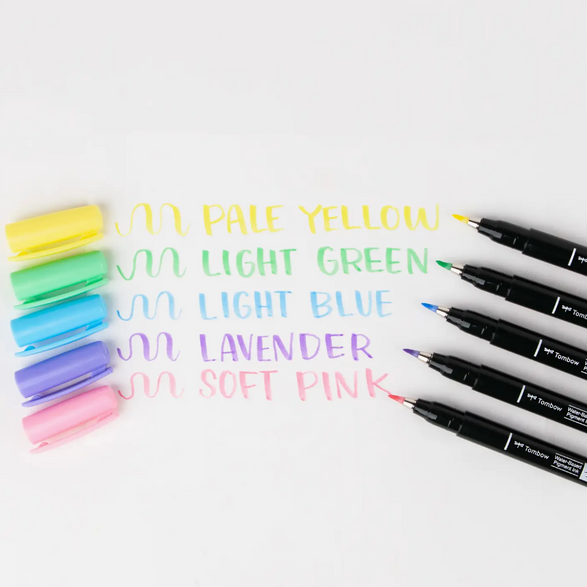 Fudenosuke Pastel Brush Pen - Set of 6