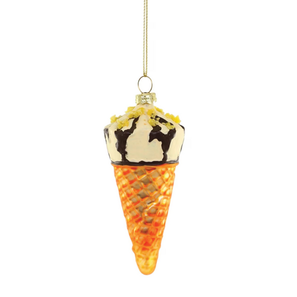 Hot Fudge Ice Cream Cone Ornament