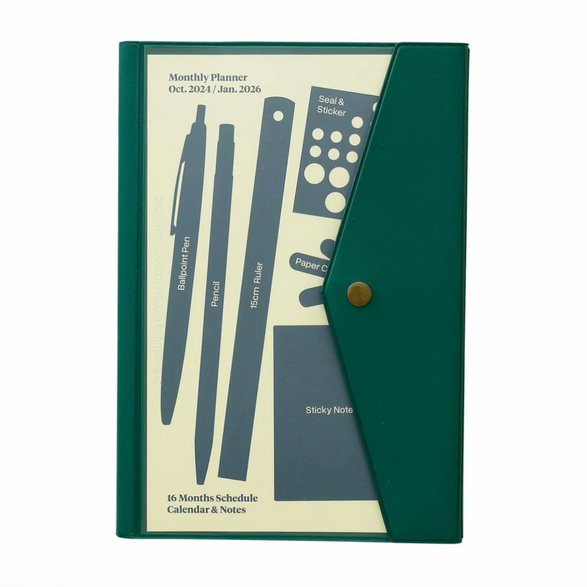 2025 Hightide Monthly Planner: Green (A5)