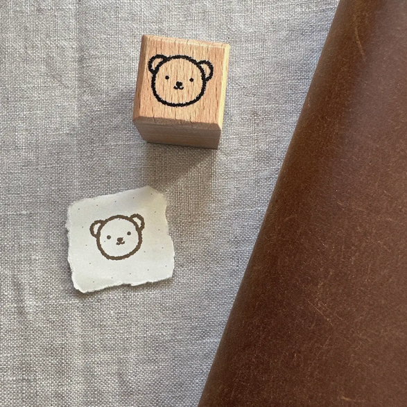 Fuzzy Bear Wooden Stamp