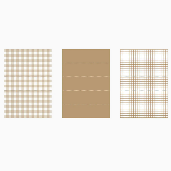 Masté Sticky Notes - Set of 30 (Gingham Browns)