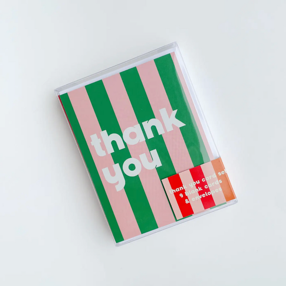 Green Stripe Thank You Boxed Set