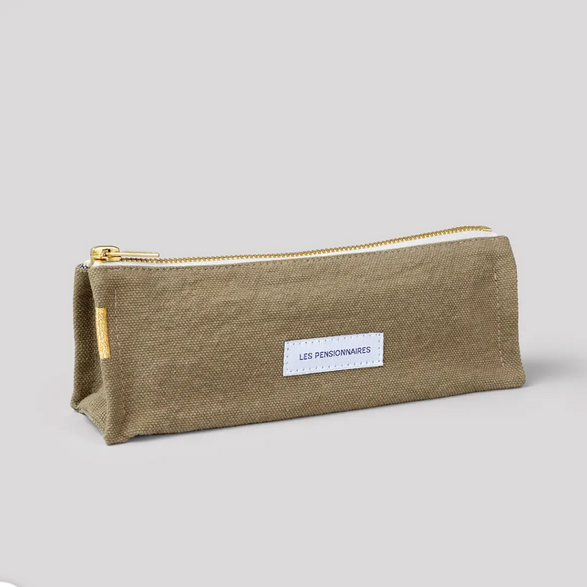 Green Cotton Canvas Pen Pouch