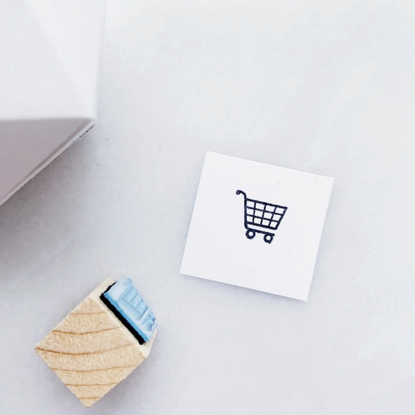 Mini Grocery Shopping Rubber Stamp