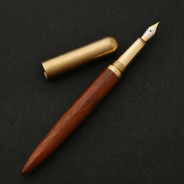 Handmade Wood + Brass Fountain Pen - Cherry