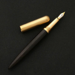 Handmade Wood + Brass Fountain Pen - Ebony