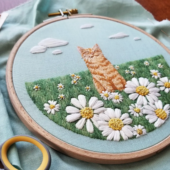 Embroidery Kit: Happy Cat