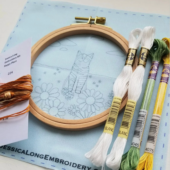 Embroidery Kit: Happy Cat
