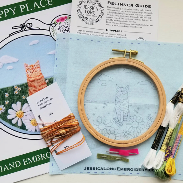 Embroidery Kit: Happy Cat