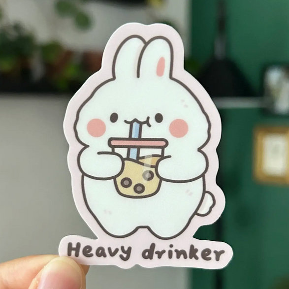 Heavy Drinker Bunny Sticker