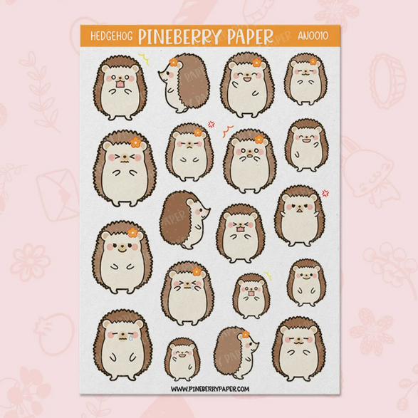 Hedgehogs Sticker Sheet