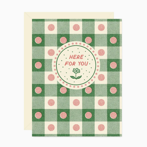 Here For You Green Gingham