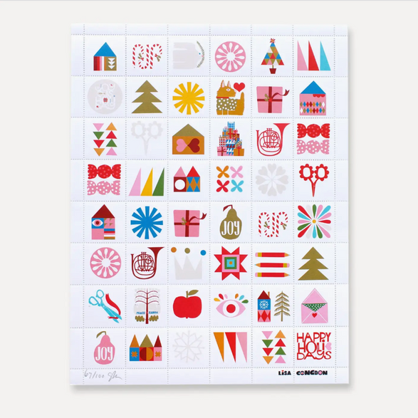 Decorative Art Stamp Sheet - Holiday Icons