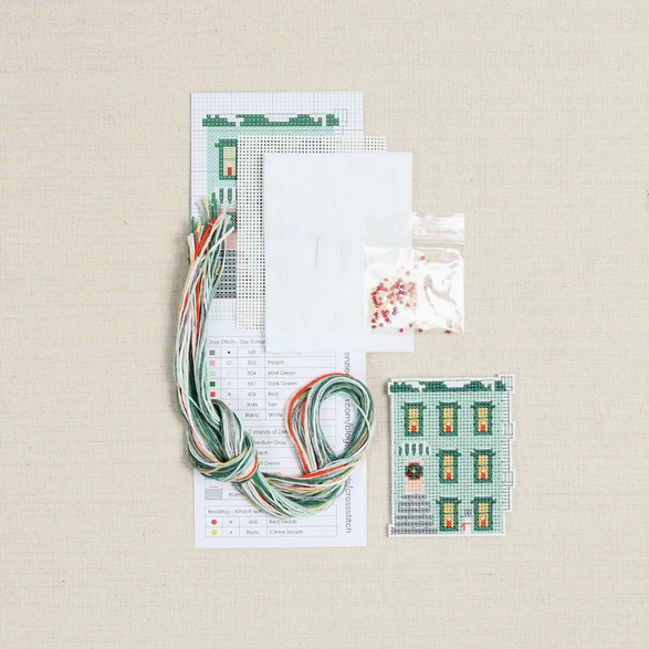 Cross Stitch Kit: Holiday Townhouse