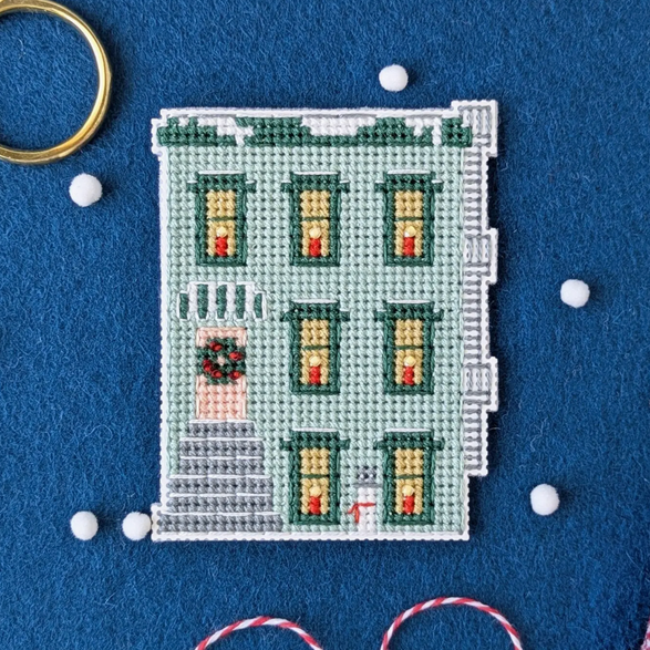 Cross Stitch Kit: Holiday Townhouse
