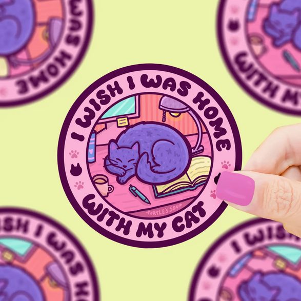 Home With My Cat Sticker
