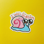 Will Scream Snail Vinyl Sticker
