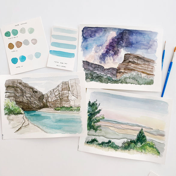 08.10.25 Intro to Watercolor Landscapes Workshop Ticket (In-Studio)
