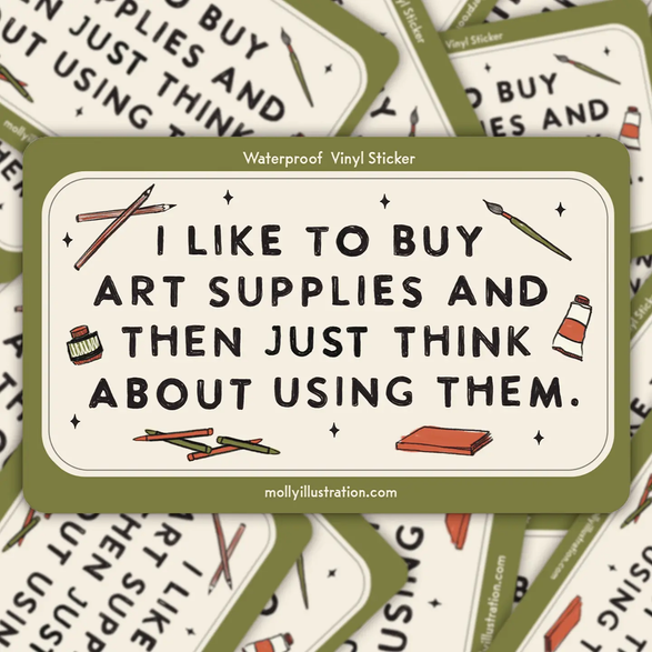 I Like To Buy Art Supplies Sticker