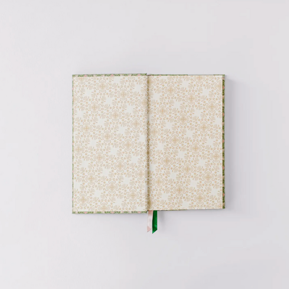 Lined Pocket Journal: Green Floral Pattern