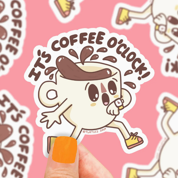 It's Coffee O'Clock Sticker