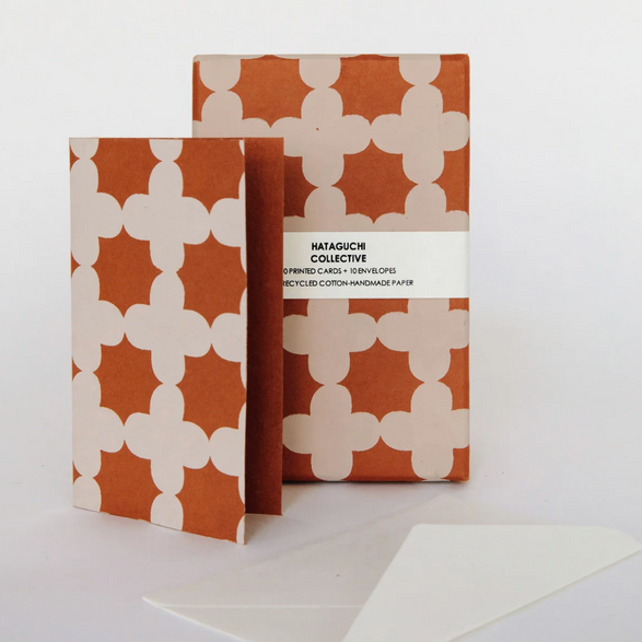 Japanese Handmade Paper Card Set - Orange Star