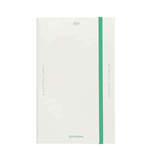 2025 Hightide Slim Monthly Planner: White (B6)