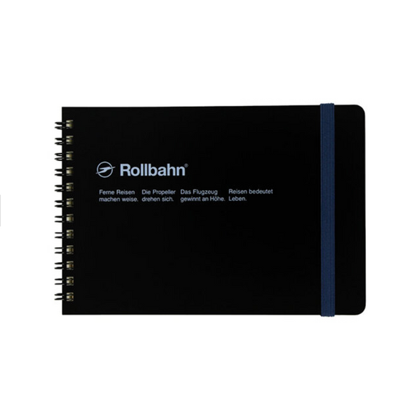 Mini Graph Horizontal Rollbahn Notebook: Black