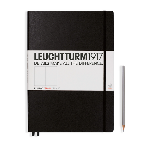 Leuchtturm Blank Notebook: Black (A4+) - 123 pages