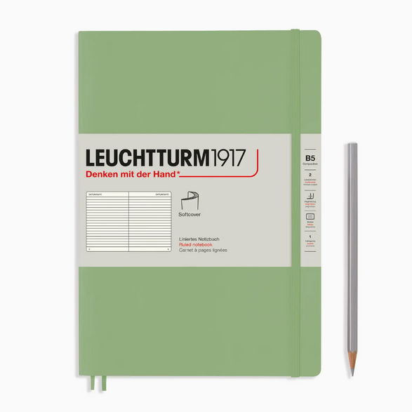 Leuchtturm Lined Notebook: Sage (Soft Cover) (B5)