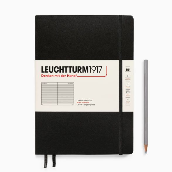 Leuchtturm Large Lined Notebook: Black