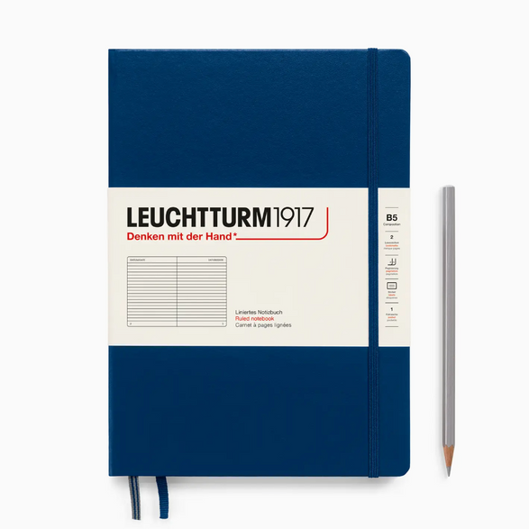 Leuchtturm Large Lined Notebook: Navy