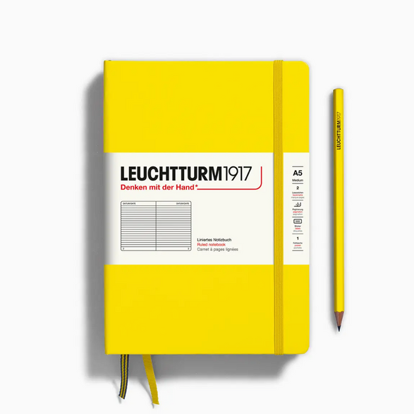 Leuchtturm Lined Notebook: Lemon Yellow (A5)