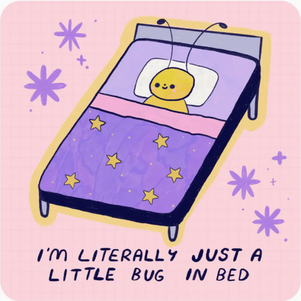 Little Bug in Bed Sticker