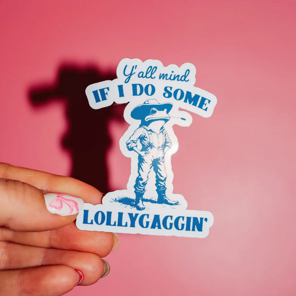 Lollygaggin' Frog Sticker