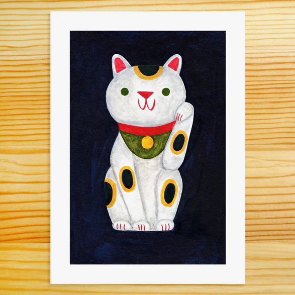 5x7 Art Print: Lucky Cat