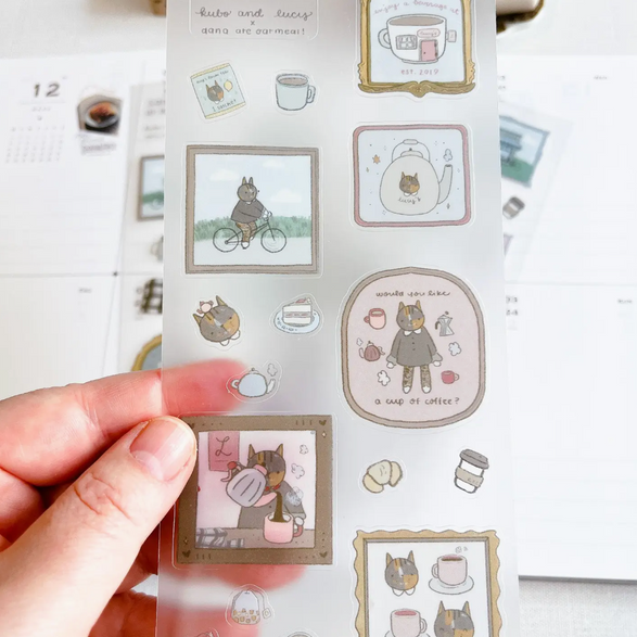 Cat Cafe Washi Sticker Sheet