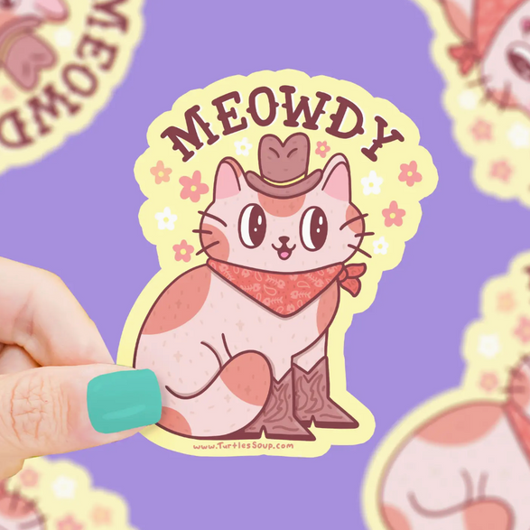 Meowdy Western Cat Sticker