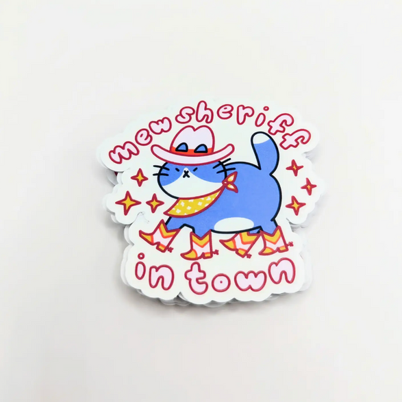 Mew Sheriff in Town Sticker