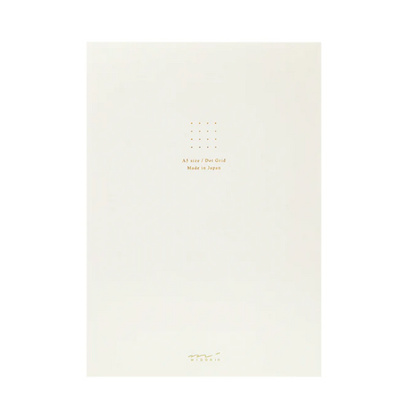 Dot Grid Midori Notepad: Soft White
