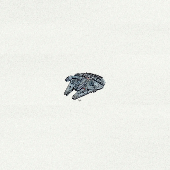 5x5 Art Print: Mini Millenium Falcon