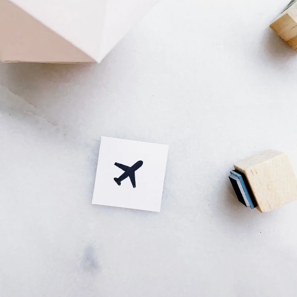 Mini Airplane Rubber Stamp