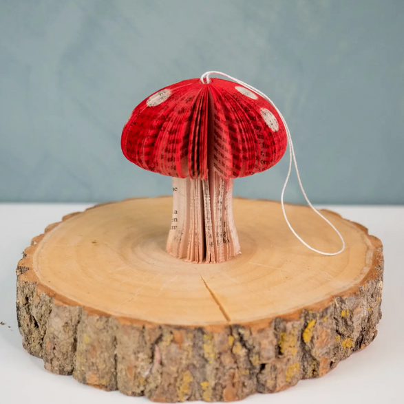 Mini Book Mushroom Ornament