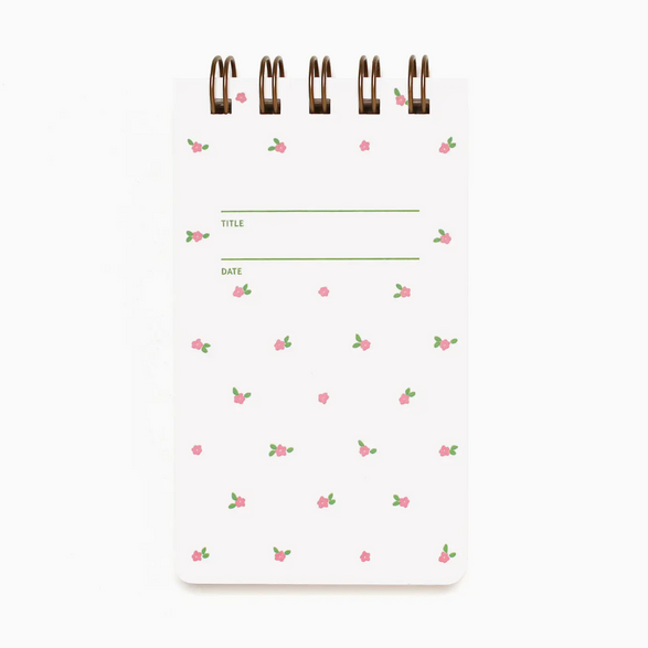 Lined Reporter Notebook - Floral Pink