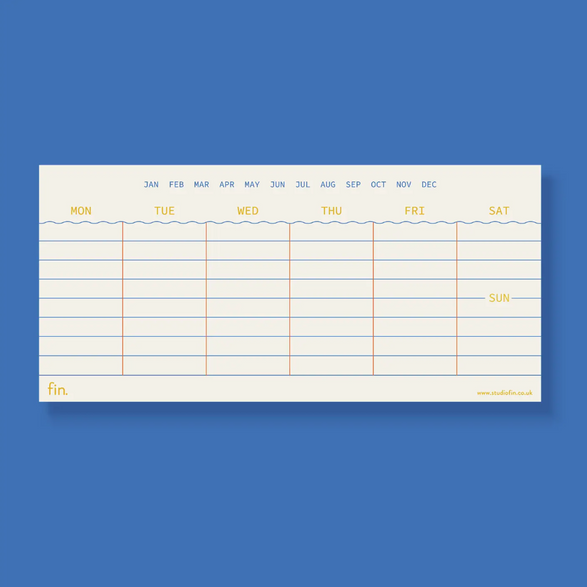 Mini Weekly Planner Notepad: Blue