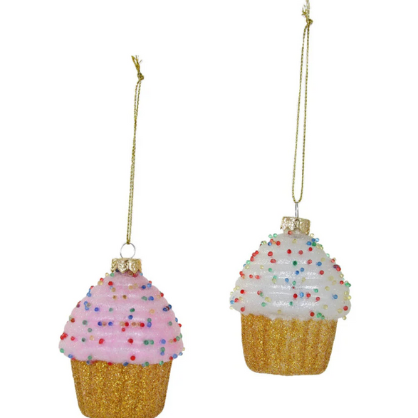 Mini Cupcake Ornament - 2 color options