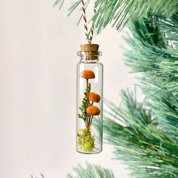 Mini Orange Glass Terrarium Ornament