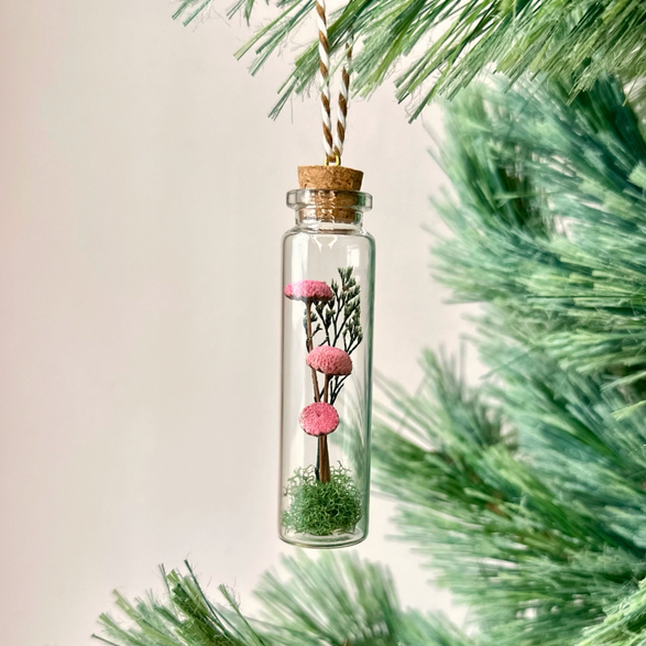 Mini Pink Glass Terrarium Ornament